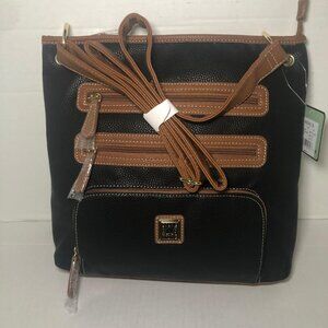 *NEW Stone & Co Two Tone Brown and Black Pebbled Vegan Crossbody Shoulder Bag